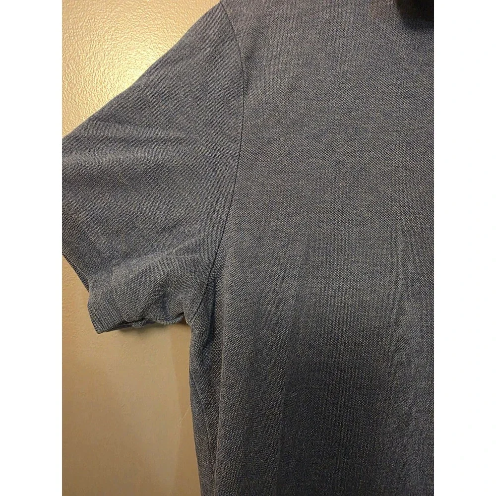 Polo Ralph Lauren Mens Stretch Mesh Polo Shirt Blue Heather Red Pony Size M